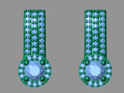 Women Earrings 3DM STL Womens Earring Renders 3D print models   3D print model 19