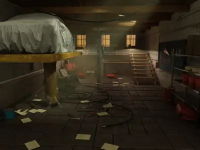 Abandoned Garage Scene 3D model