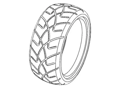 X-Pattern Radial Tires 26 mm 3D model