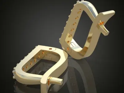 Earring 3D model 3D printable model 0118-10 3D print model