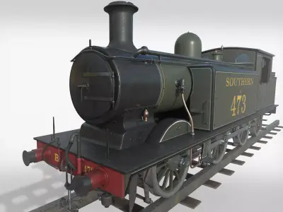 Steam Train Low-poly 3D model