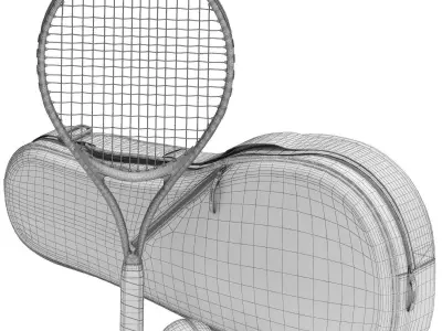 wilson burn pink junior tennis racquet bundle 3D model