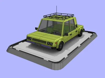 Cartoon Low Poly Car Low-poly 3D model get