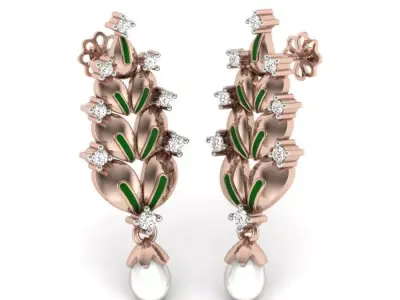 Petal Pearl Earring 3D print model