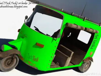 3d toktok tuk - tuk vehicle Low-poly 3D model