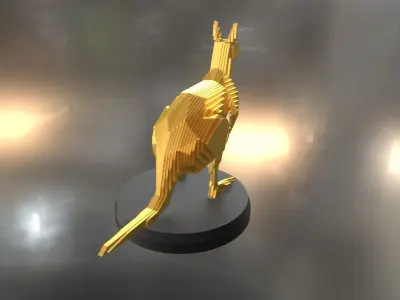 Parametric Kangaroo Low-poly 3D model