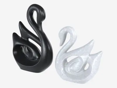 Ceramic Swan Figurines 3D model