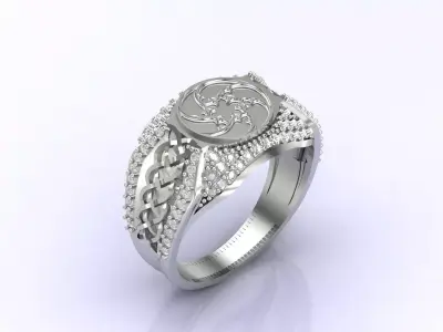 Print Ready STL 3DM  Gents Rings Diamond Men Ring  3D print model 118