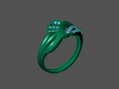 Womens Rings With Stone Ring Ready STL 3DM Models Rings women 3D print model