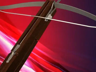 Crossbow bow and arrow Low-poly 3D model