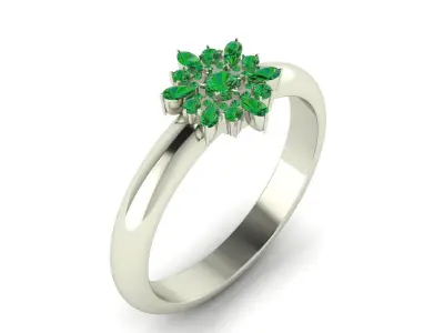 Floral Diamond Ring Size 60 EU 3D print model