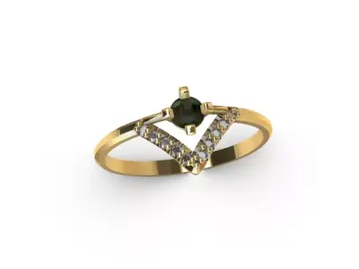 Anillo solitario para dama-mujer -v- 3D print model