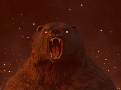 WEREWOLF BEAR Low-poly 3D model