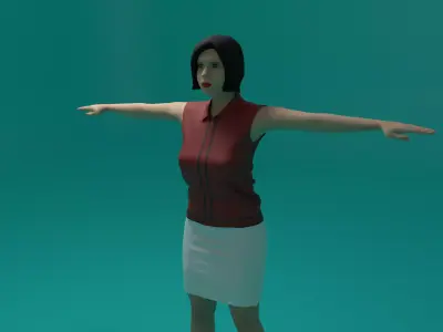 Tennis Player Woman Low-poly 3D model purchase