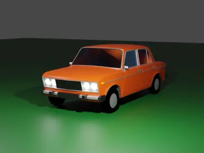 Car lada 2106 USSR Russia LOW POLY  3D model