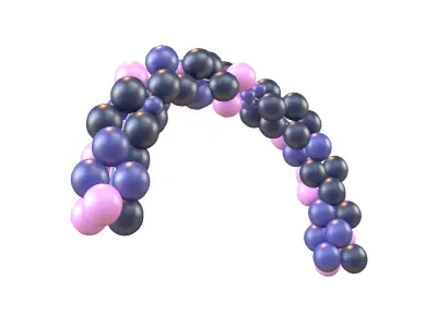 Carnival Balloon Garland V1 004 Low-poly 3D model