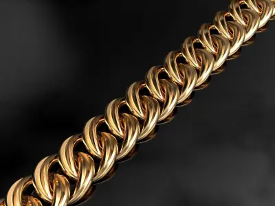 Miami Cuban Chain Necklace or Bracelet new model 3D print model