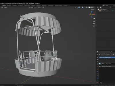 Painted Ferris Wheel Cabin Low-poly 3D model