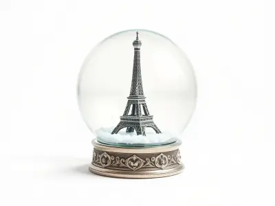 Eiffel Tower Glass Snow Globe model pack Low-poly 3D model