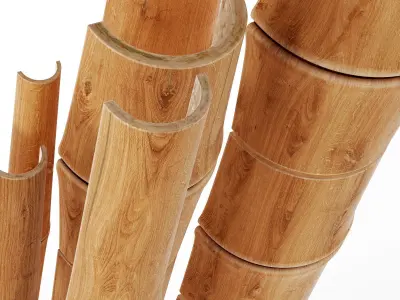 Panel bamboo drank decor n1 3D model