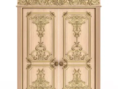 Carved Door Classic 0801 Wood Low-poly 3D model