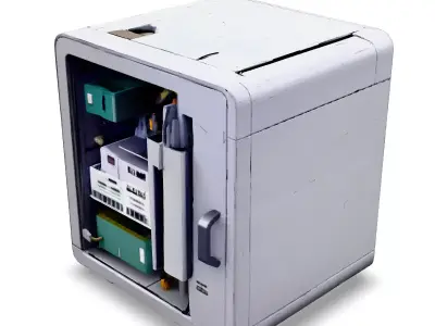 Detailed Industrial Control Cabinet Low-poly 3D model