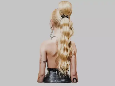 Elegant Female Bust 3D Model Low-poly 3D model