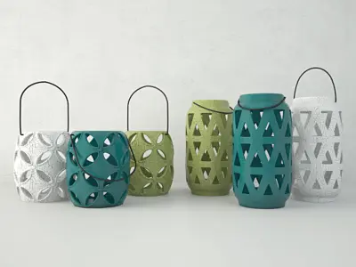 Lantern Candleholder Set 3D model