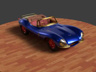 Chinese blue  vintage car   3D model