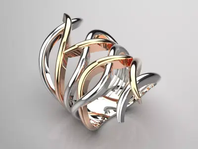 gold ring girl gr0038 3D print model