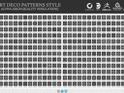 2000 Mega Art deco patterns style  3D model