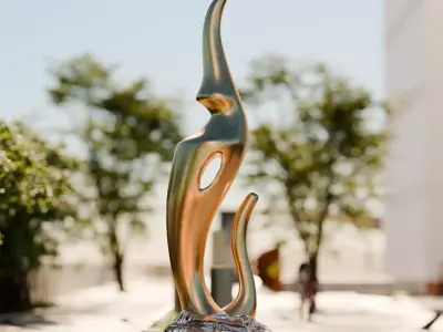 Abstract Bronze Fountain Sculpture  Free 3D model