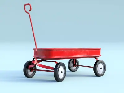 Christmas Trolley For Gifts Low-poly 3D model