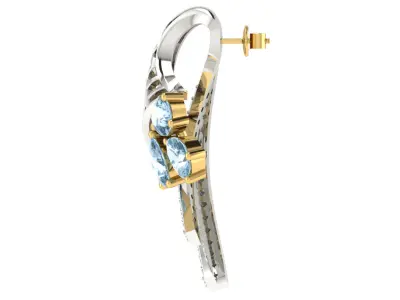 Women Flower Drop Pear Diamond Earring  3D print model purchase
