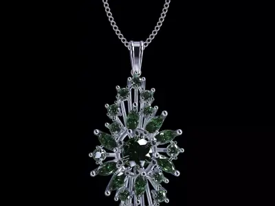 diamond pendant necklace  3D print model