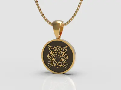 Tiger pendant 3D print model