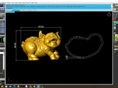 Lucky Feng Shui Pig Figurine Jewelry 3D Model 4028 3D print model