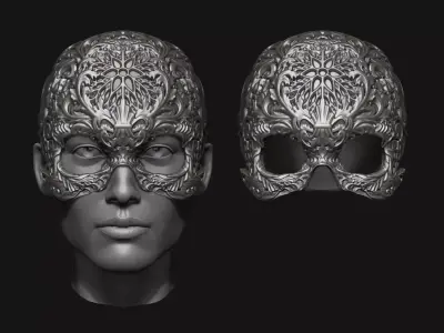 Skull helmet 3D print model