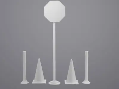 Traffic Cone 3D Model Low-poly 3D model buy
