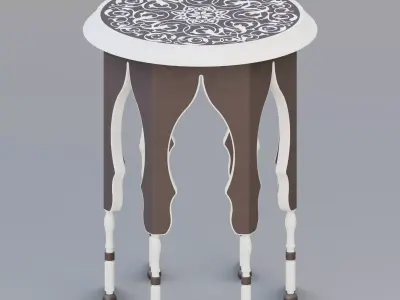 Moroccan round side table 3D model