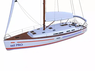 Sailing Yacht PBR Low-poly 3D model