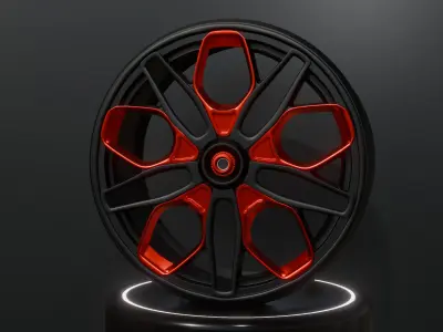Modern sport car rim 3D model
