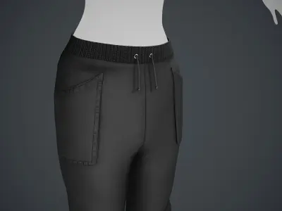 Black Sport Pants  Style 1 Low-poly 3D model