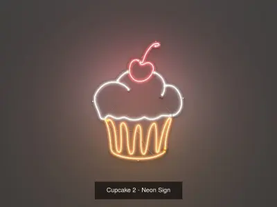 Cupcakes Pack - Neon Signs 3D Model Collection