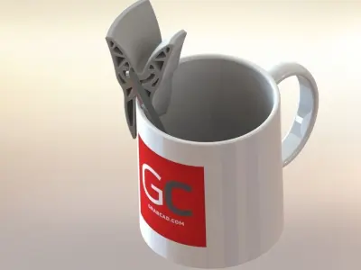 Clip knee joint with design Free 3D model