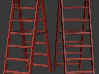 Wooden ladder  3D model