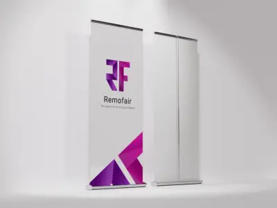 Roll Up Stand Banner Marketing Branding Sales 3D model