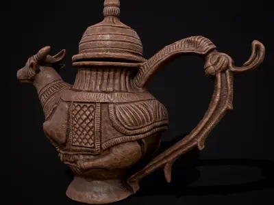 Clay Cow Decorative Vessel Low-poly 3D model