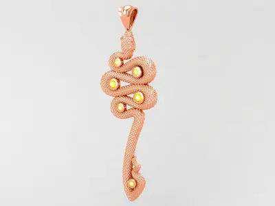 Luxury Snake Key Pendant 3D print model