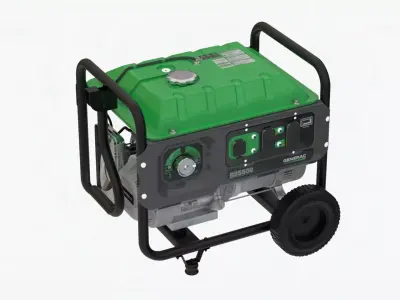 Realistic Low Poly Generator portable on wheels Low-poly 3D model